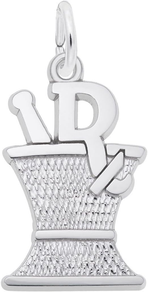 Rembrandt Pharmacy Mortar & Pestle Charm - Metal - Sterling Silver