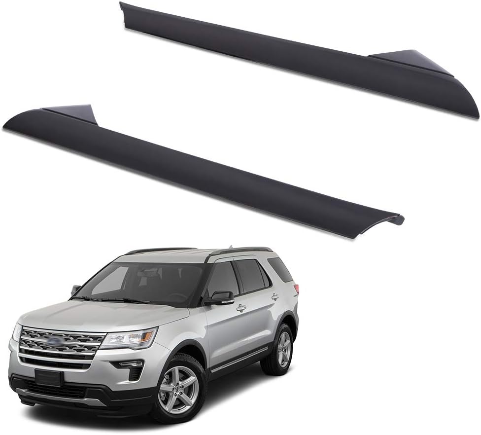 VRracing One Pair Compatible for Ford Explorer 2011-2019 Outer Windshield Molding Trim Left and Right Side black 97x16.5x6cm