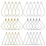 120 pcs Beading Hoop Earrings Finding Geometric Pendant Teardrop Triangle Scallop Earrings Connector