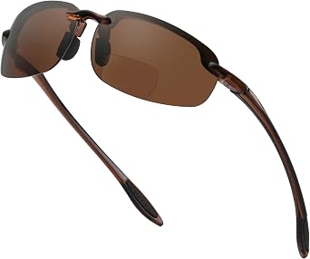Light Wrap Around Fishing/Driving Polarized Bifocal Reading Sunglasses x1.5 x2.0 x2.5 for Men Women Sport Sun Readers