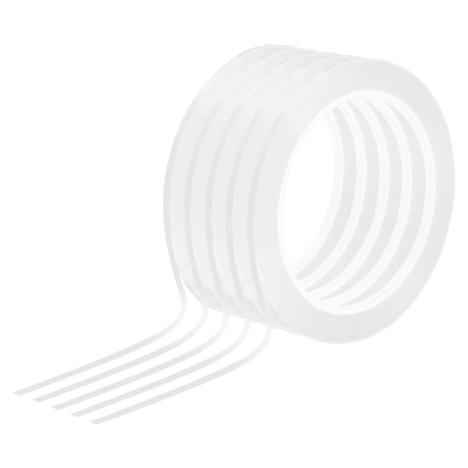 TOP-VIGOR Whiteboard Tape 3mm 1/8", 5 Thin Self Adhesive Marking Tape for White Board Grid Lines Charts DIY Crafts and Classroom Accessories, White