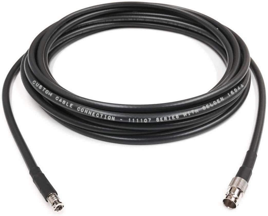 1 Foot Standard BNC Female to HD Micro BNC Male 6G HD-SDI Belden 1694A RG6 75Ohm Coaxial Adapter Cable Black by Custom Cable Connection
