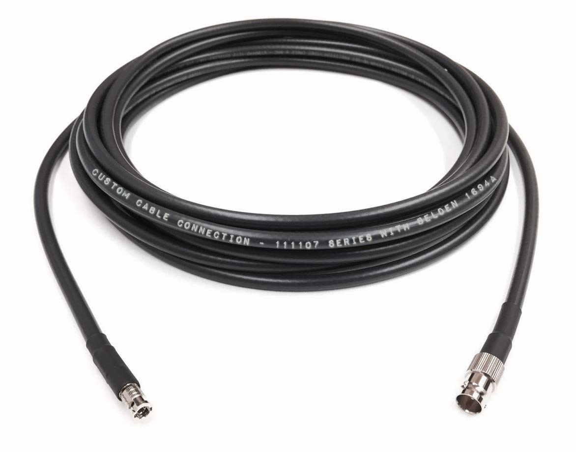 1 Foot Standard BNC Female to HD Micro BNC Male 6G HD-SDI Belden 1694A RG6 75Ohm Coaxial Adapter Cable Black by Custom Cable Connection : Electronics
