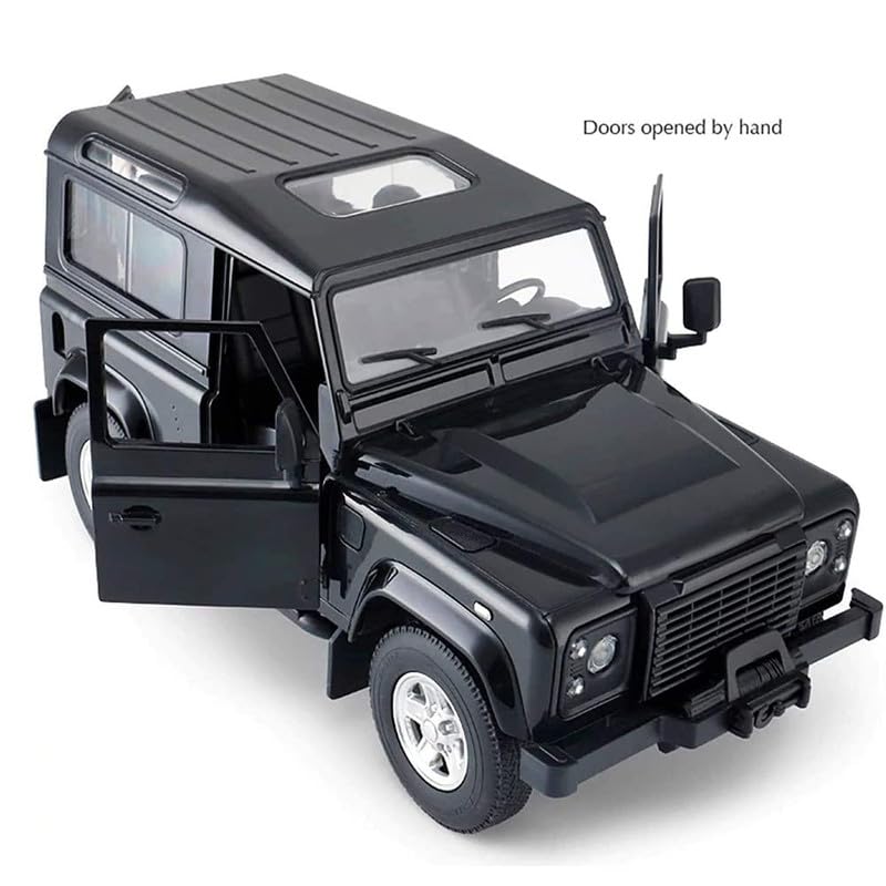 Image of Kids Model 1:32 Defender Die Cast Metal Car Pull Back Action Opening Doors with Realistic Engine Sound Lights Toy Car Gift for Boys - Black