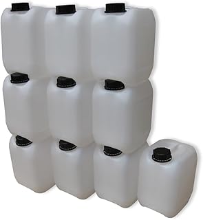 kanister-vertrieb® 10 Stück 5 L Kanister Wasserkanister Kunststoffkanister natur BPA frei DIN45