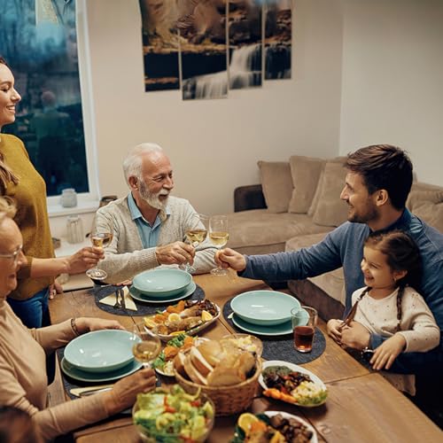 BARTHKIT Placemats for Dining Table Set of 4 Non-Slip, Heat Resistant Oval Leather Placemat Double Layer, Waterproof Table Mats Easy to Clean for Kitchen Dining Room Coffee Office Table, Charcoal by BARTHKIT - Used condition - Image 8