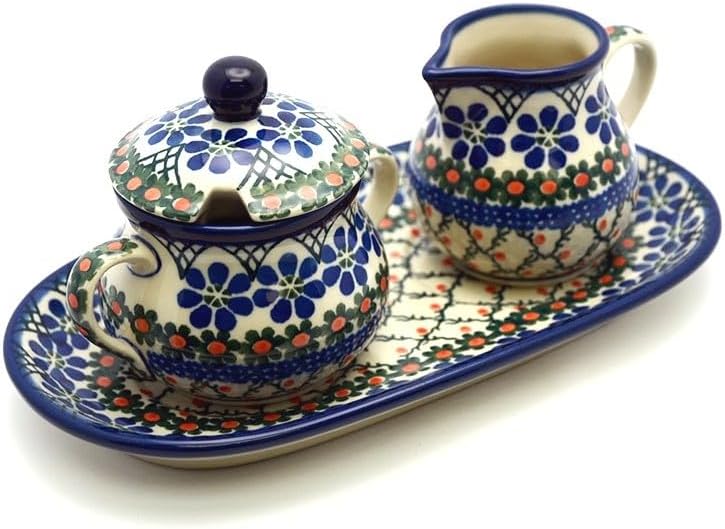 Polish Pottery Cream & Sugar Set - Primrose