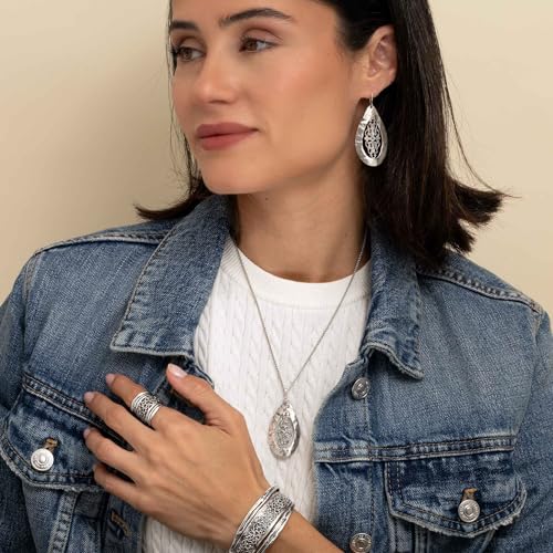 JEAN RACHEL JEWELRY 925 Sterling Silver Necklace for Women - Bold Lace Filigree Vintage Design - Hypoallergenic, Lead & Nickel Free Jewelry - Artisan Handcrafted Statement Necklace4