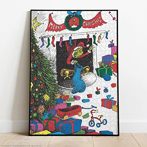 Dr. Seuss “Merry Grinchmas” 1000 Piece Jigsaw Puzzle | Collectible Puzzle Featuring The Grinch | Artwork Celebrating Classic Children's Book | Officially-Licensed Dr. Seuss Puzzle & Merchandise #TOP4