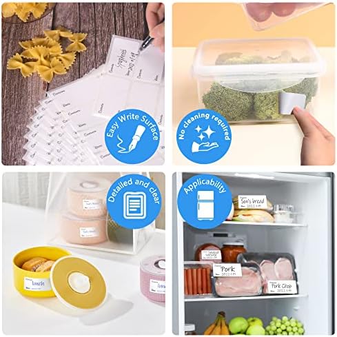 200 x Freezer Labels Easy Peel Off (Printed & Blank) - Frozen Food Freezer Labels Leave No Sticky Residue After Use - Perfectly Sized (6 x 3cm) Easy to Write Surface with Any Pen by ARMIZ