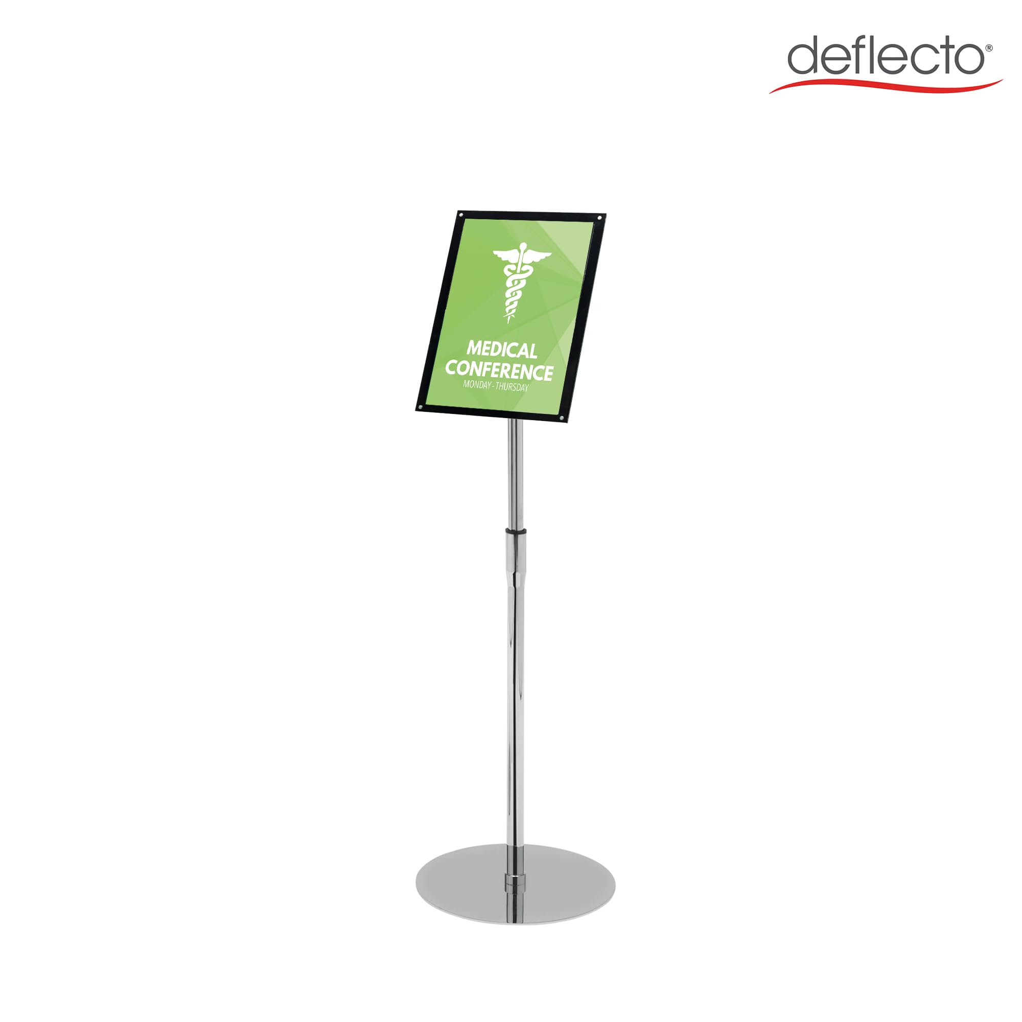 Deflecto 180493 - Atriles expositor, pie telescópico, 118.5 x 33 x 33 cm, color negro
