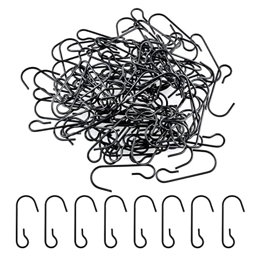 ZZLZX Ornament Hook 100PCS Black Christmas Ornament Hooks Bendable Metal Wire Hanging Hooks for Christmas Tree Halloween Party Ball Decor, Christmas Ornament Hangers