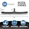 POOLMAVEN 18-Inch Gunite Inground Pool Brush with Die-Cast Aluminum Back and Combo Nylon and Stainless Steel Bristles, Heavy Duty Wall and Floor Brush for Hard-Surface Pools, Performance Series