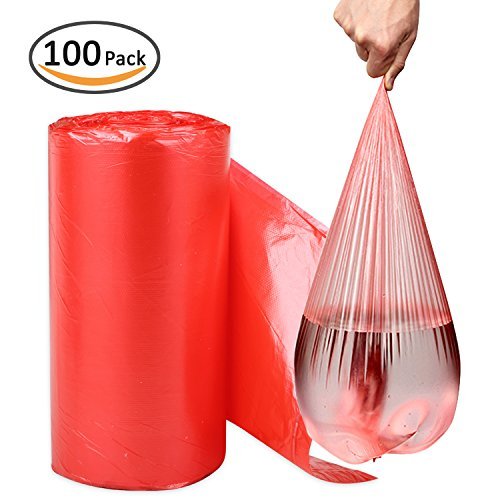 Plinrise Garbage Rubbish Trash Wastebasket Bags 100 Counts*1 Rolls/set (Total 100 Counts),3 Gallon Capacity,small Size:18"*21.5", Great for Indoor Office,living Room, Bedroon,car (3 Gallon (100 PCS))
