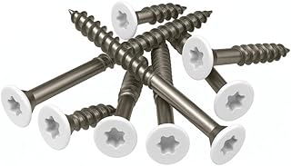 Spanplattenschrauben Edelstahl A2 Torx 3,0x20mm - 50 Stk. I Holzschrauben Torx TX mit Senkkopf - Rostfrei Coated in Germany I RAL 9016 (Weiß)