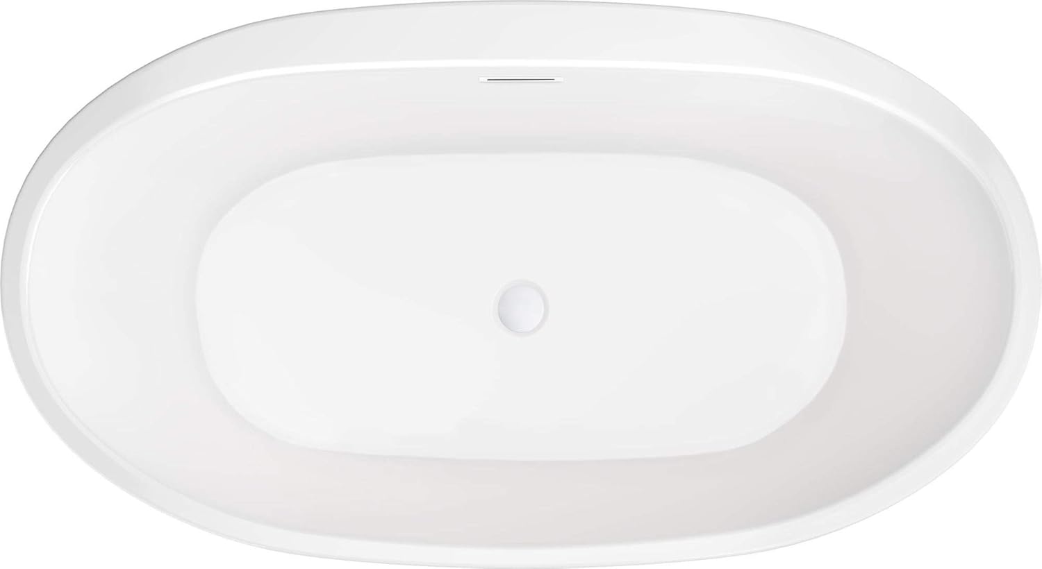 PROFLO PFFSO5931 Cornwall 59" Free Standing Acrylic Soaking Tub with Center Drain, Drain Assembly, and Overflow - White