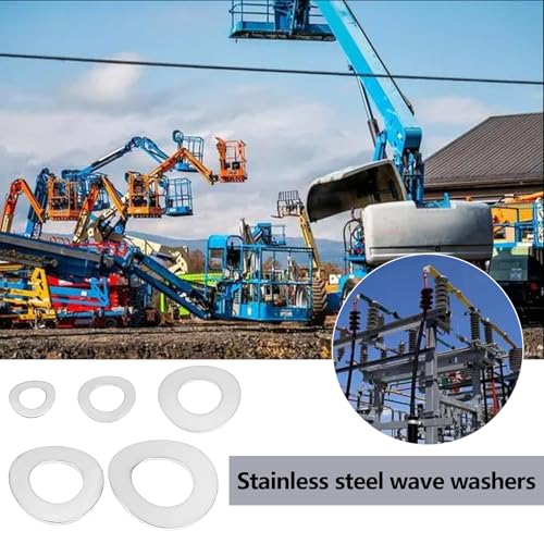 eMagTech 150-teilige Federscheiben 304 Edelstahl Elastische Unterlegscheiben für Den Automobil- Und Maschinenbau Textilmaschinen Elektrotechnik(M6 M8 M10 M12 M14)