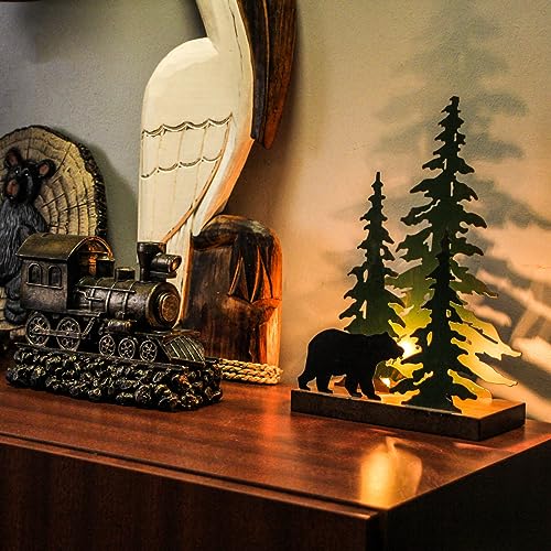 Zeckos Enchanting Rustic Metal Black Bear Forest Accent Lamp - 12.25 Inches High - Decorative Illumination for Your Woodland Cabin Home, Bedroom, and Living Room by Zeckos - Used condition - Image 5