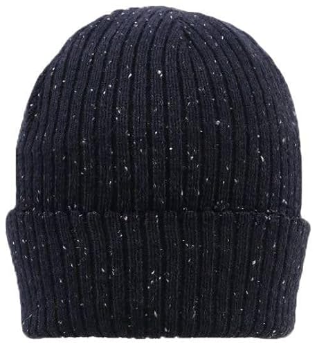 Dents Women's Navy Ribbed Knit Beanie Hat