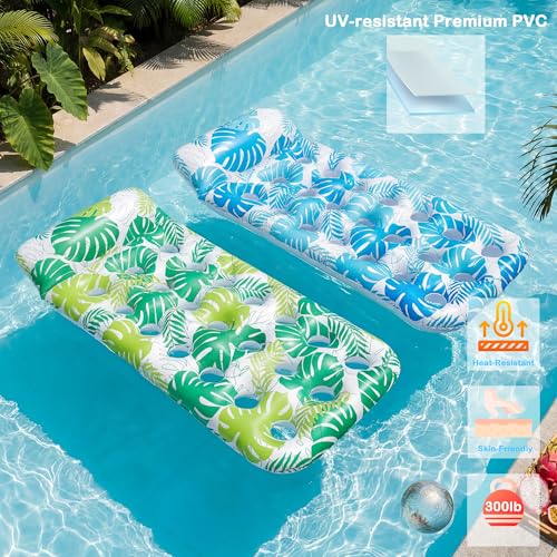 FindUWill Inflatable Pool Float Lounger, 2 Pack Pool Floaties Rafts for Adults, Floating Lounger with Headrest, Pool Floats Adult Heavy Duty for Summer Party Beach Lake Fun by FindUWill - Image 5