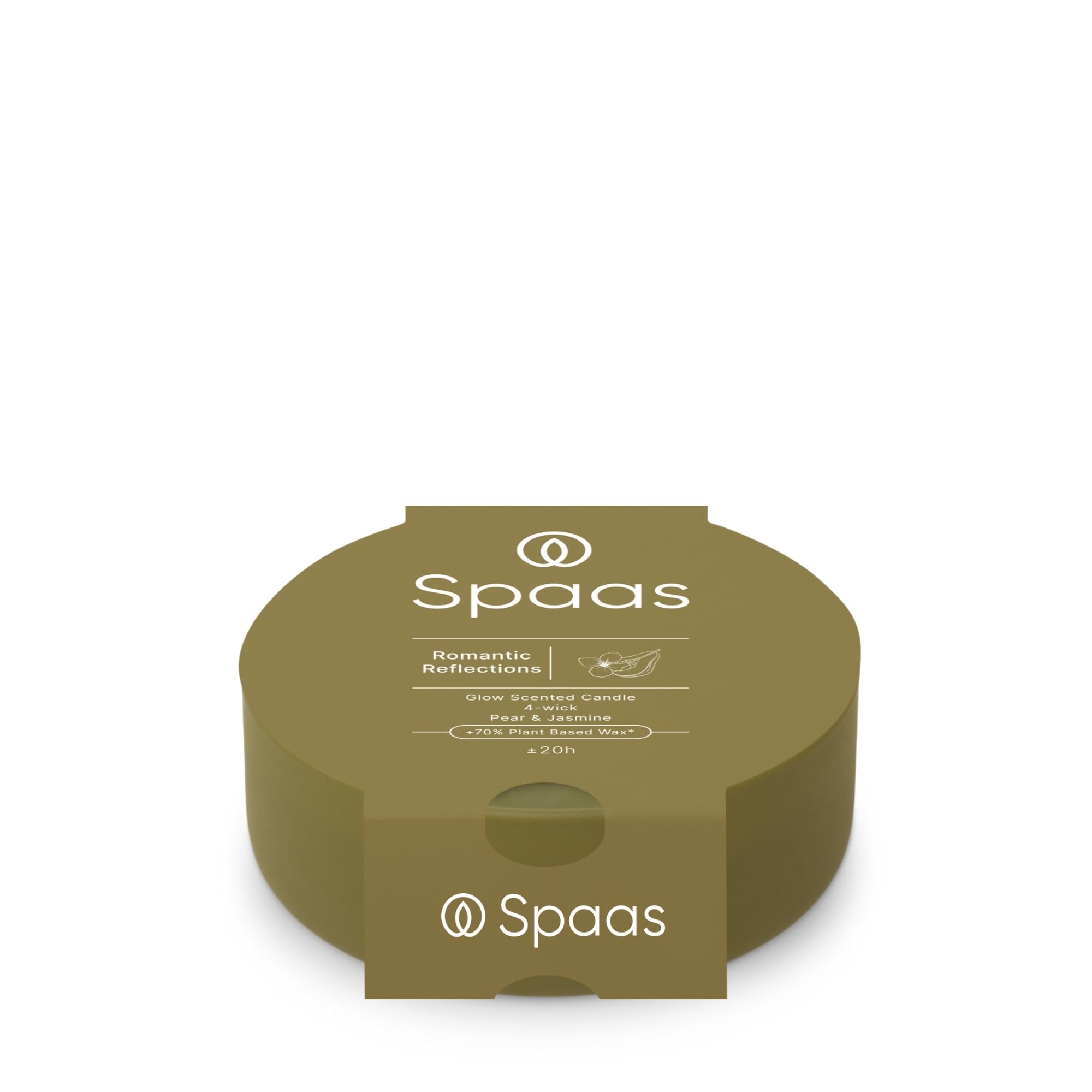 Spaas Glow Scented Candle 4-Wick 20h, Romantic Reflections, Olive Green