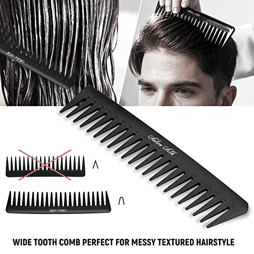 Salonsilk Hair Brush For Men - Professional Styling Comb Set For All Hair Types & Styles, Dry & Wet Pick Barber Brush Tools #TOP5