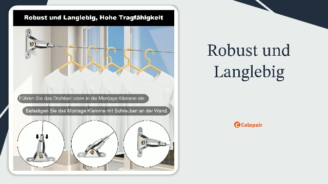 10m Edelstahl Vorhangdraht Set – Spanndraht Mit Wandhalterung Für Vorhänge, Wäscheleine & Deko