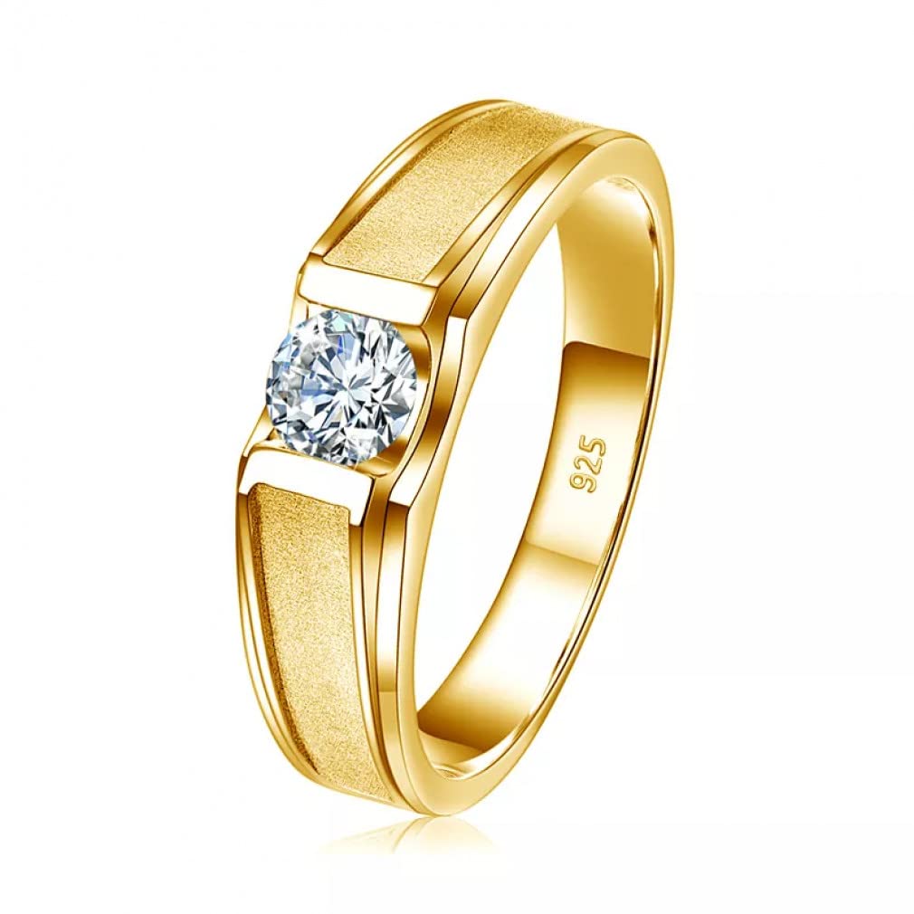 1 Karat 925 Sterling Silber Moissanite Ringe für Männer Farbe Eheringe Mann Schmuck