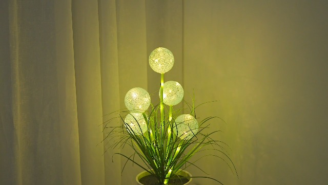 Image of Artificial Green Spherical Grass LED Lamp, Night Light for Home Shop Cafe Decor, Gifts for Women Mom Grandma Girlfriend on Birthday Christmas Valentines Mothers Day