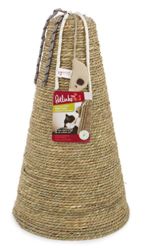 Petlinks Claw Cone Seagrass Cat Scratcher, Catnip Included - Tan, One Size
