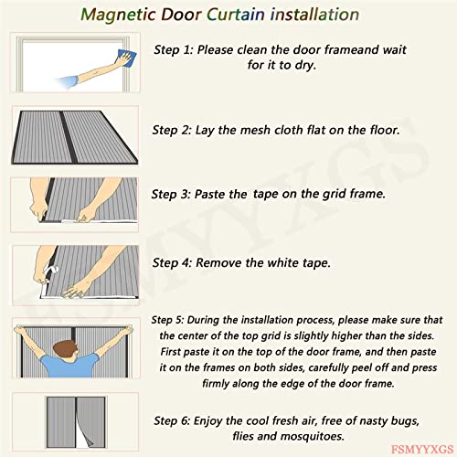 BTCCL Zanzariera Magnetica,Tenda a Strisce Anti