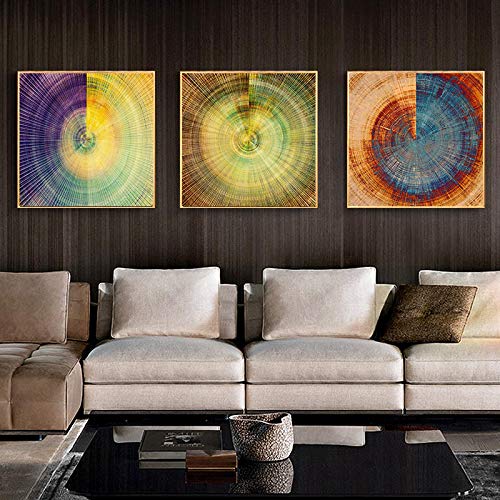 Póster de anillos anuales lienzo abstracto decoración nórdica cuadro de salón minimalista 60x60