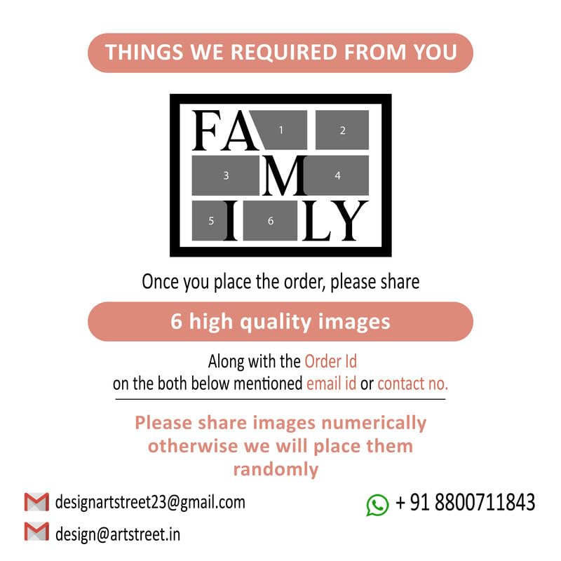 SNAP ART Customized Family with 6 Photo Collage print for Mother, Dad, Sister Brother Gifts Photo Frame With Photo Upload, Birthday, Anniversary Gift for Husband, Couple, Brother, Sister, Parrents(A4) 3