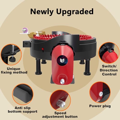 Image of Electric Knitting Machine Adapter for Addi 46 Knitting Machine, Automatic Adapter for Crochet Machine, Knitting Machine Accessories, Red