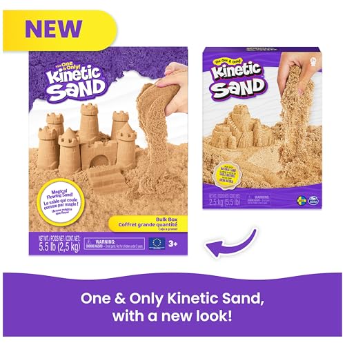 Image of Kinetic Sand 5.5lb Brown Sand Amazon Exclusive, Sensory Toys, Ages 3+ | Moldable Play Sand, Refill for Sensory Bins, Playsets & Classrooms, Creative Open-Ended Play, Birthday Gifts for Kids