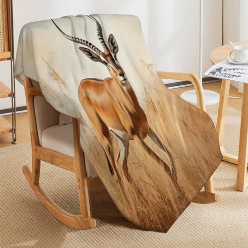 Manta de franela mullida Antilope sofá forro polar cálida 100x130 5