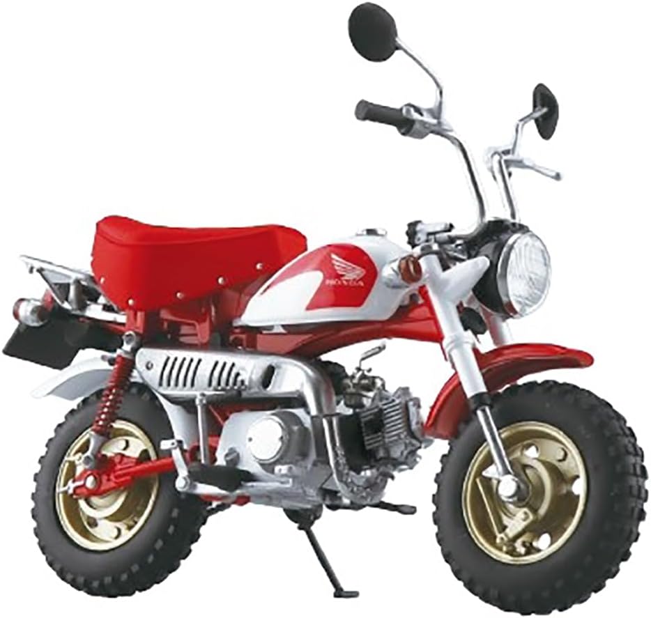 Aoshima Honda Monkey Special Shasta White x Candy Red 1:12 Scale Diecast Bike