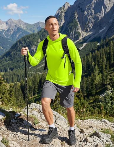 Image of PINSPARK Men's UPF 50+ Sun Shirts Long Sleeve Fishing Hoodie, UV Protection Rash Guard for Outdoor Hiking Running Swim Shirt