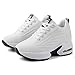 Imagen de MIEHUIAI Zapatillas de Cuña Mujer Zapatillas de Deporte Moda Zapato Casuales Transpirables Wedge Plataforma Sneakers Altas Tacón Cuña 8