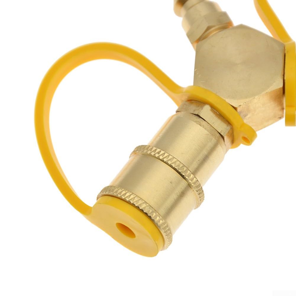 MDEOOSKY Adattatore A Y Per Propano Da Camper 1/4" - Con Valvole Di Intercettazione E Connessione Rapida