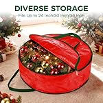 DeckTheHalls Christmas Wreath Storage Container, 2-PACK Waterproof Christmas Storage with Secure Zipper, Reinforced Carry Handles, Year-Round Protection for Christmas Garland & Holiday Decor (30 Inch) - Image 3