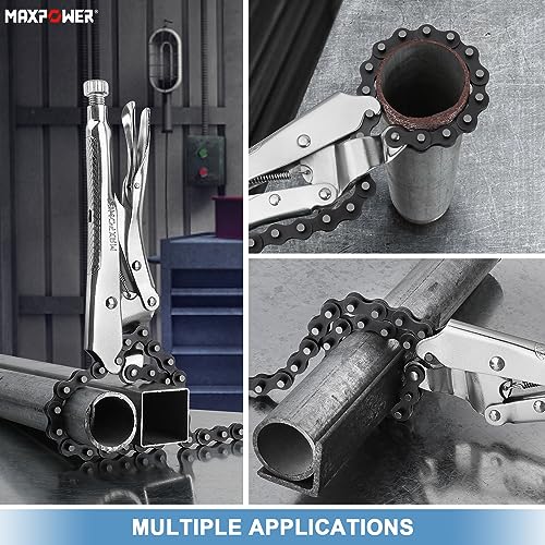 Maxpower 9-Inch Locking Chain Clamp With 19-Inch Chain, 2 Pack #TOP6
