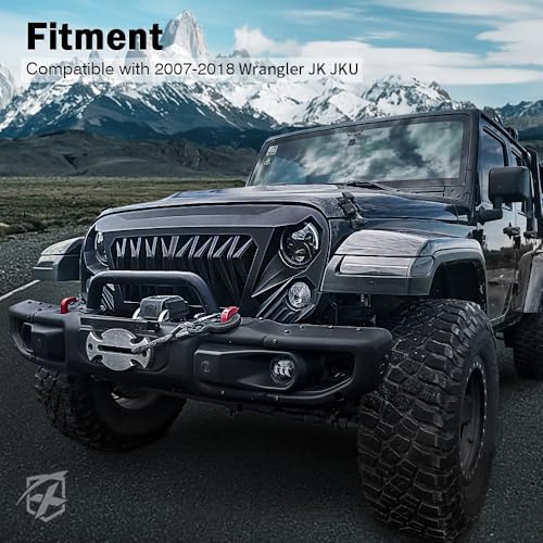 image for Xprite Matte Black Front Grill Angry Bird Grille Compatible with 2007-