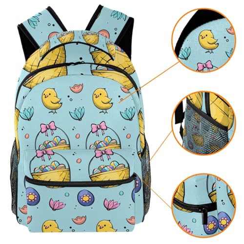 Sac à dos d'école multicolore pour ados et filles avec motif dessiné main - 3
