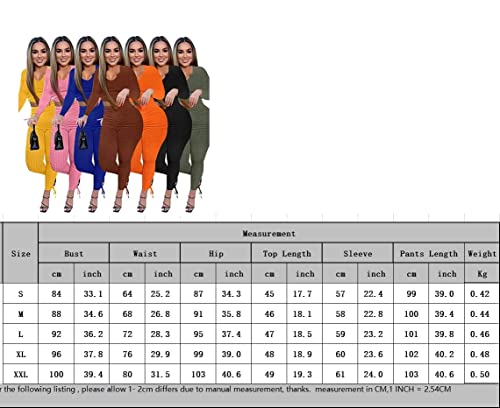 Track Suits For Women Set - Lounge Sets For Women 2 Piece Outfits Long Sleeve Casual Ribbed Crop Tops Zipper Ruched Bodycon Long Pants Set Sweatsuits Joggers Sports Tracksuit Workout Sets Black, Xl #TOP5