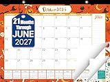 Desk Calendar 2026-2027, 21 Months Oct 2025 - June 2027, Large 17' x 12' Monthly Desk/Wall Calendar 2026, Thick Paper, Ample Space, Plastic Cover - Perfect for Home School & Office Easy Organizing