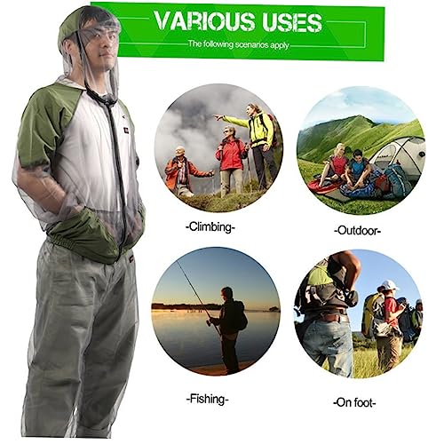 FONDOTIN ternos com capuz de malha roupa de mosquito calças para mulheres mosquiteiro Rede mosquitei