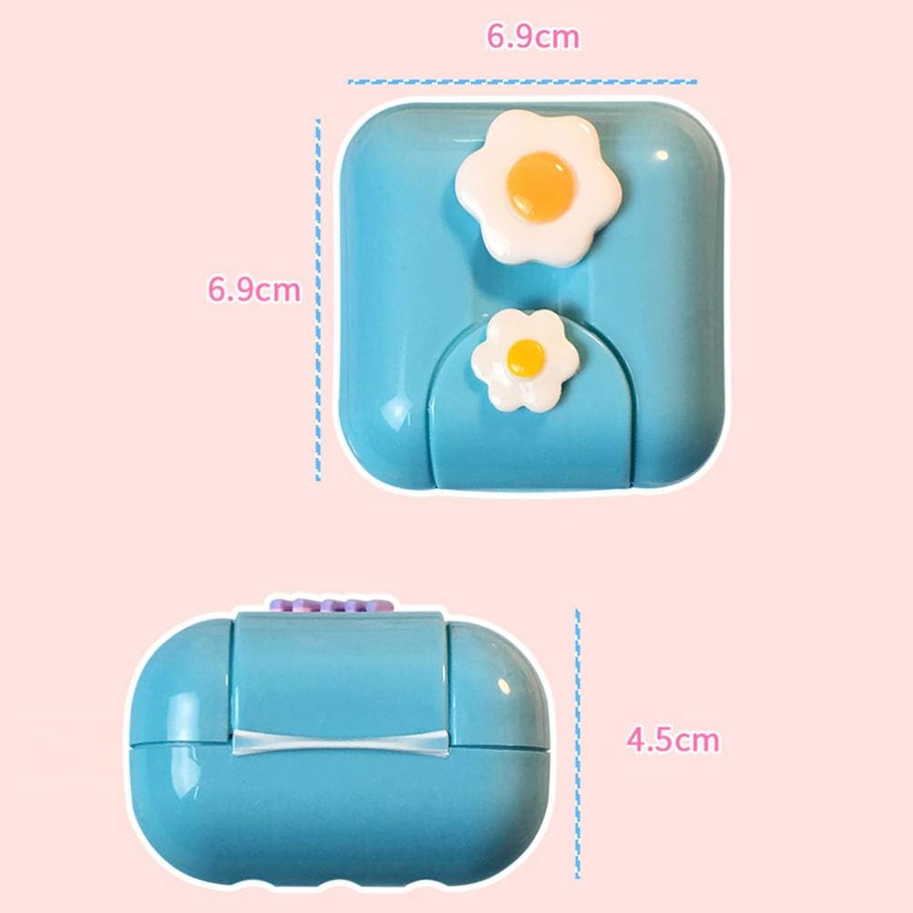 ARTIBETTER Denture Case Cute Poached Egg Denture Bath Box Case Dental False Teeth Storage Box Denture Cup for Travel Retainer Cleaning (Pink) : Health & Household