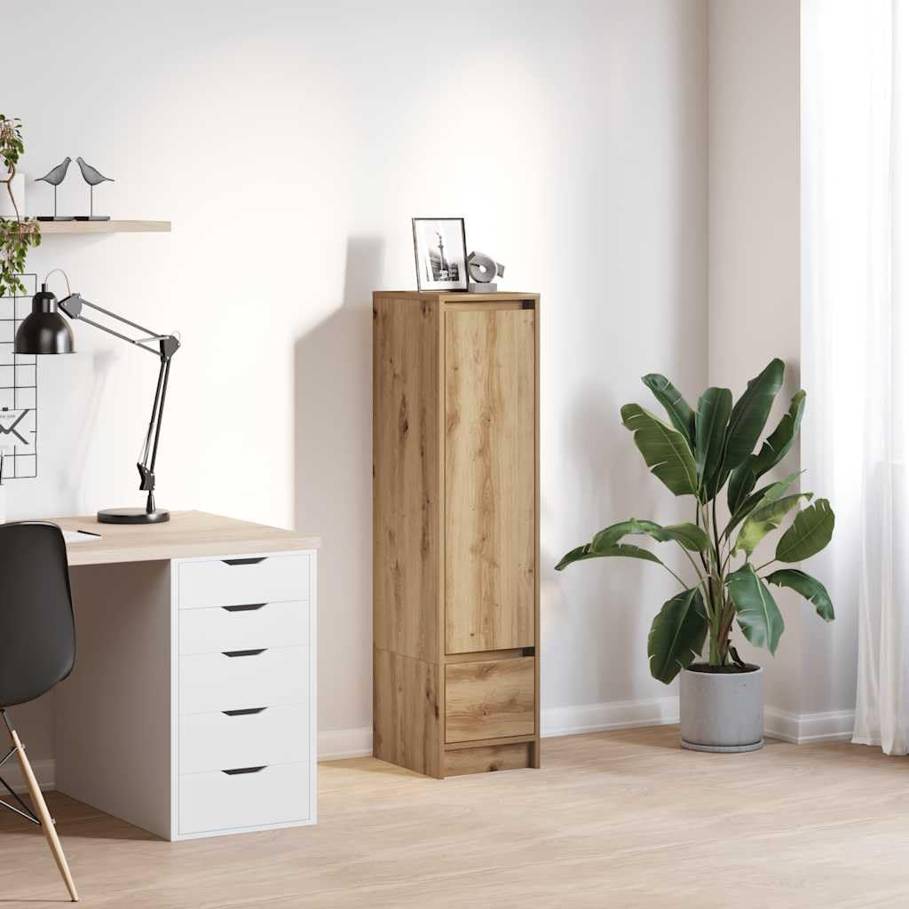 Fengshui Highboard Artisan dąb 29,5 x 34 x 119,5 cm materiał drewnopochodny