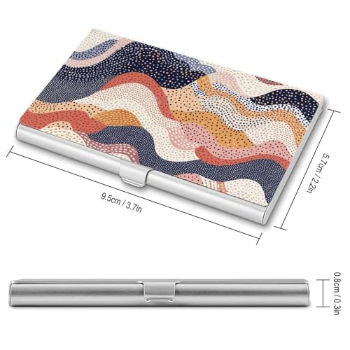 Slim Metal Business Card Holder - Wavy Pattern Aluminum Alloy Card Case with Buckle Closure, Holds 20 Cards & Cash, Professional Credit Card Size ID Holder for Men Women Gift2